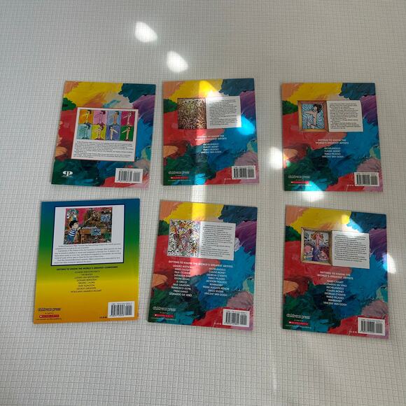 Scholastic Artists Books Set of 6 Warhol Monet Van Gogh Cassat Pollock Bernstein - Picture 3 of 9